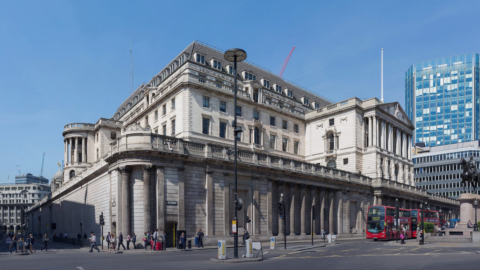 The Bank of England building on Threadneedle Street, London