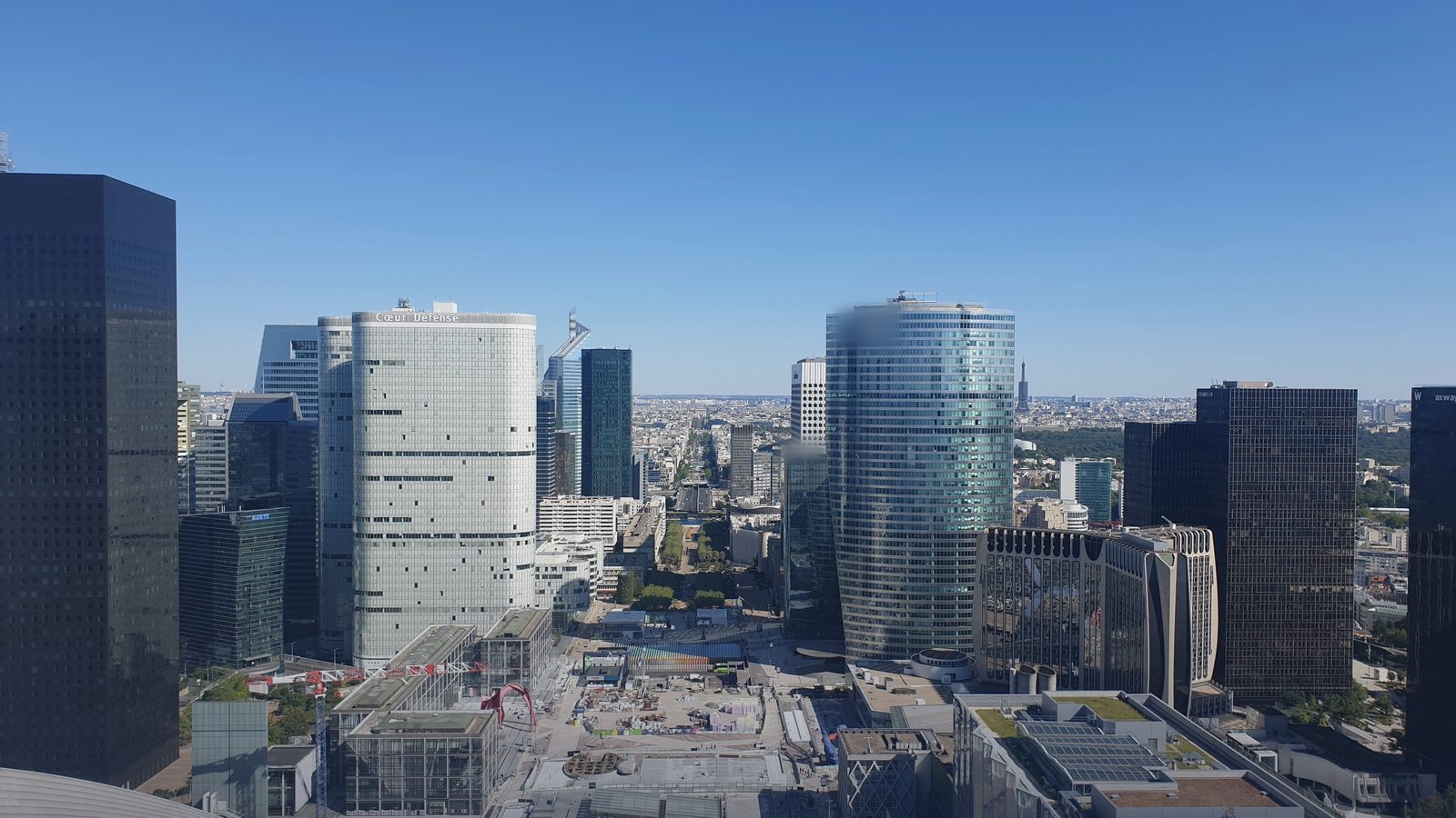 Office towers of La Défense, Paris, seen from above