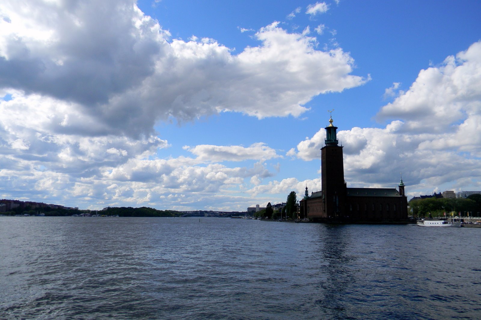 Stockholm City Hall seen across the waters of Riddarfjärden